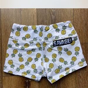 Savage Barbell Pineapple Print Shorts